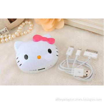 Cute and fashion hello kitty power bank with Led indicator for phones